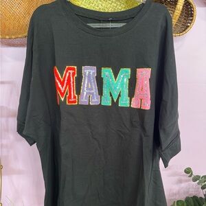 Black Shirt with Chenike 'MAMA' Design